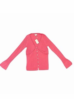 Sundance Sweater Cardigan Knit Paria Pink Bell Sleeve NWT Medium